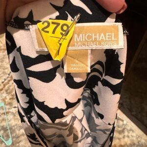 Michael Kors Black and White Patterned Blouse